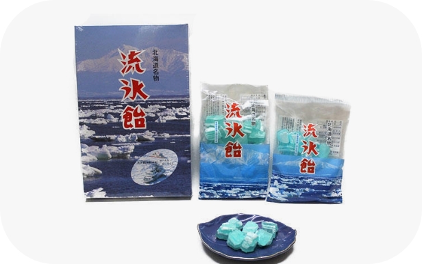 ４、網走で長く親しまれているお菓子「流氷飴」