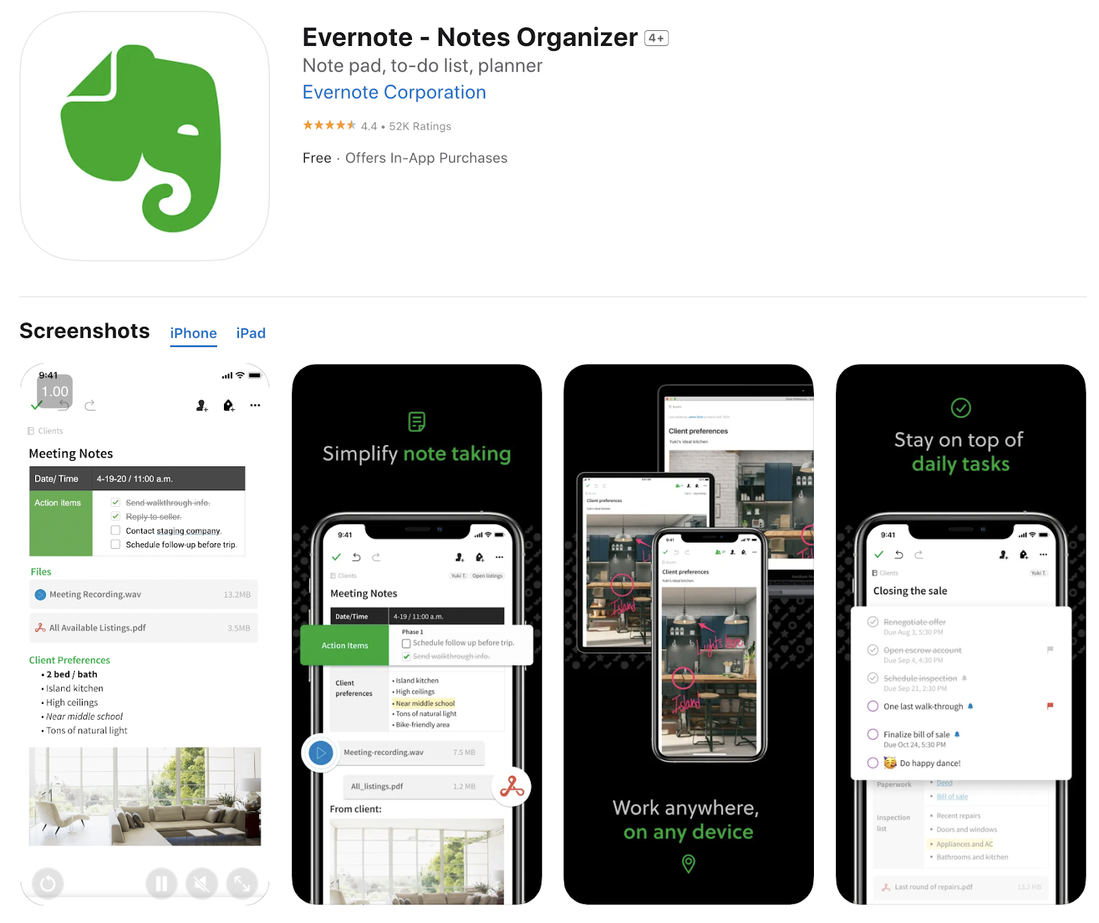 Mobile Apps with Evernote