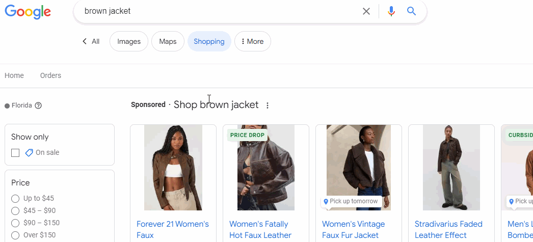 Google Shopping free listings