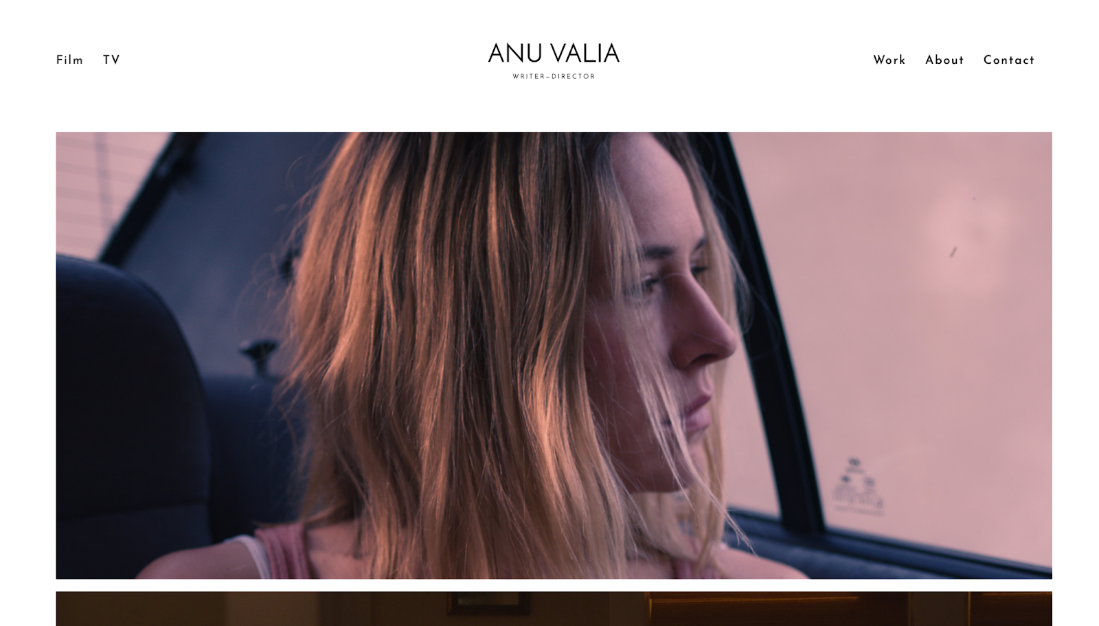 filmmaker website examples, Anu Valia