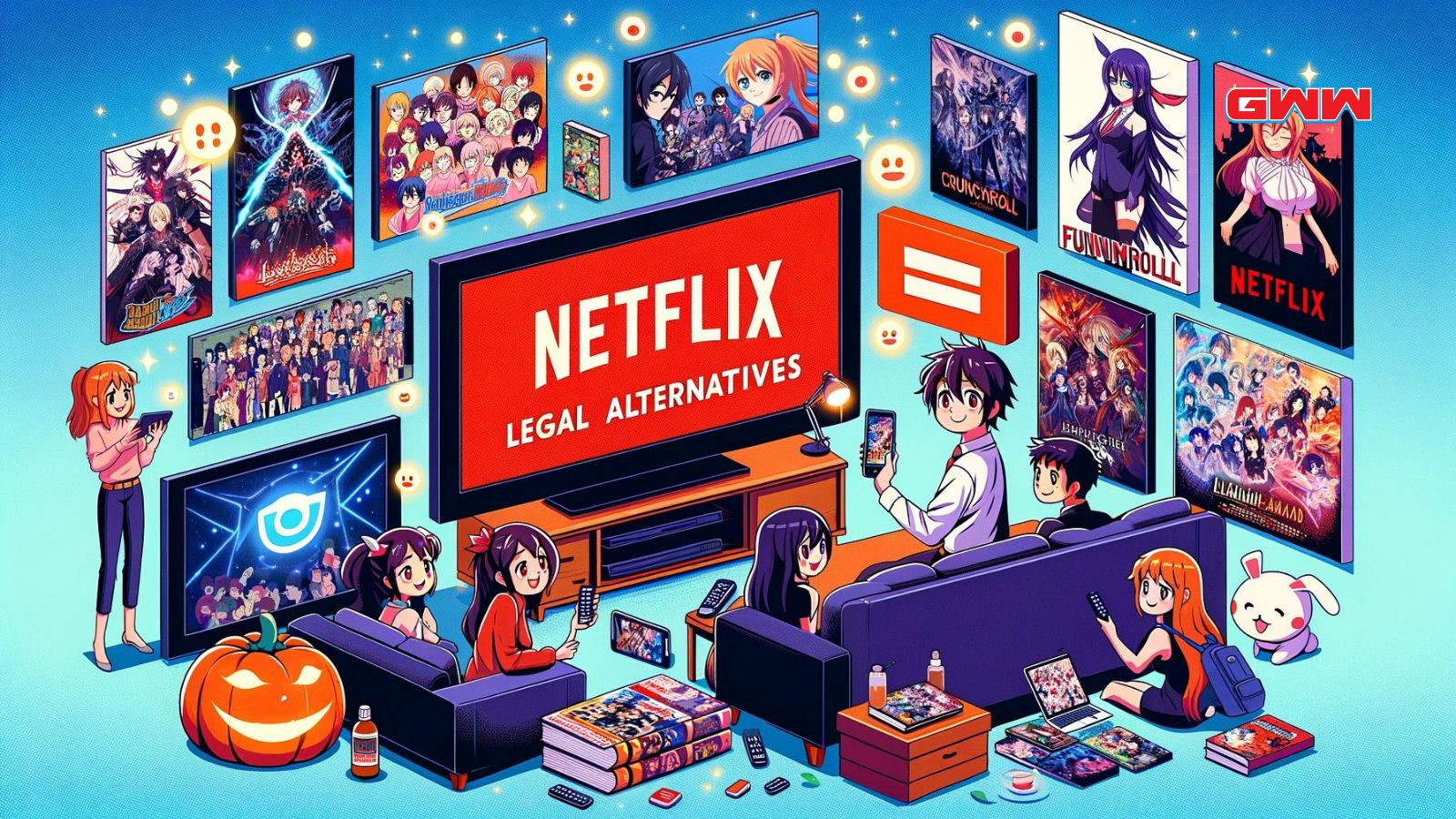 A scene showcasing legal alternatives to Anime Suge