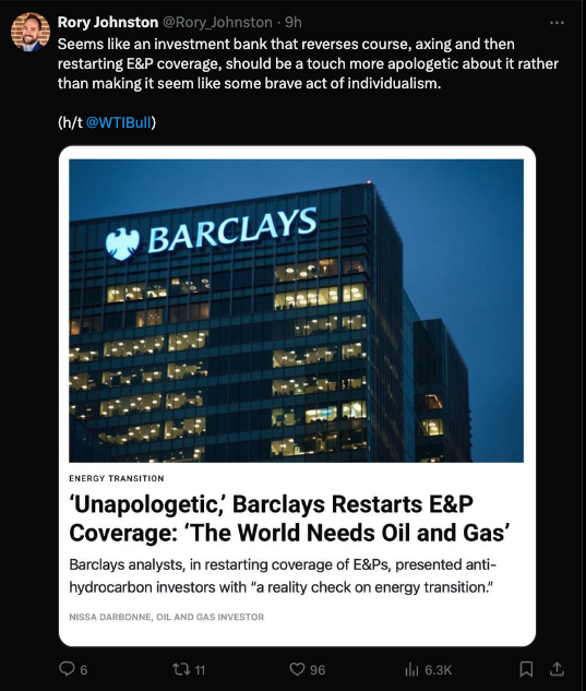 Barclays restarts coverage