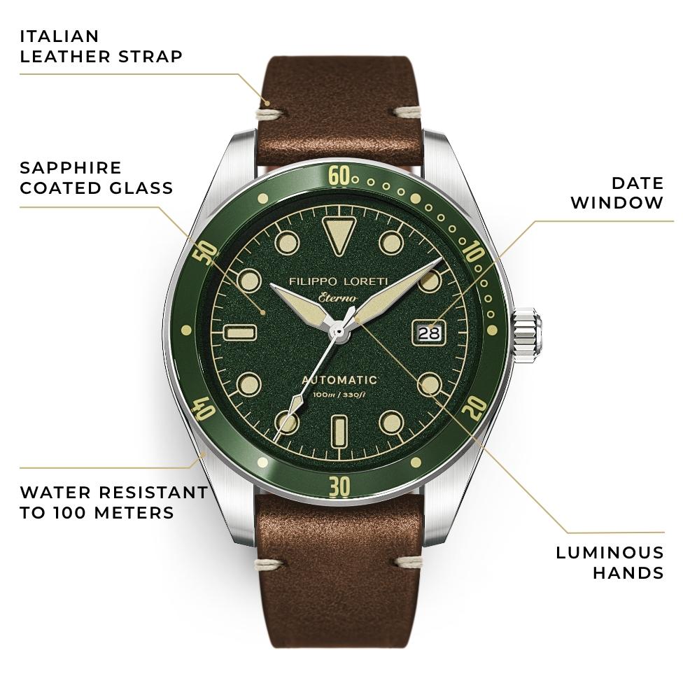 Eterno Green Diver Automatic Watch