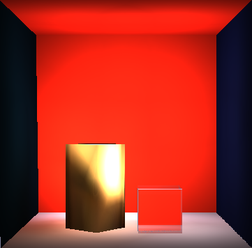 Cornell Box with different materials, with 100,000 photons and k=10,000
