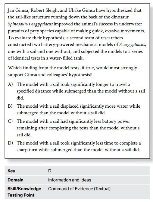 SAT reading questions example
