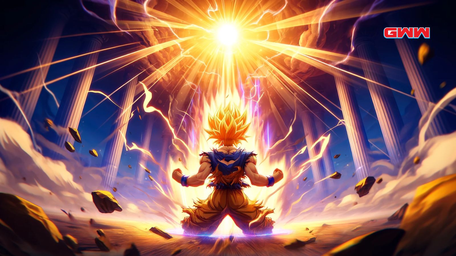 A character transformation into a Super Saiyan in the game