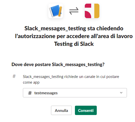 Selecting a channel in a Slack APP. Image by Federico Trotta - n8n blog