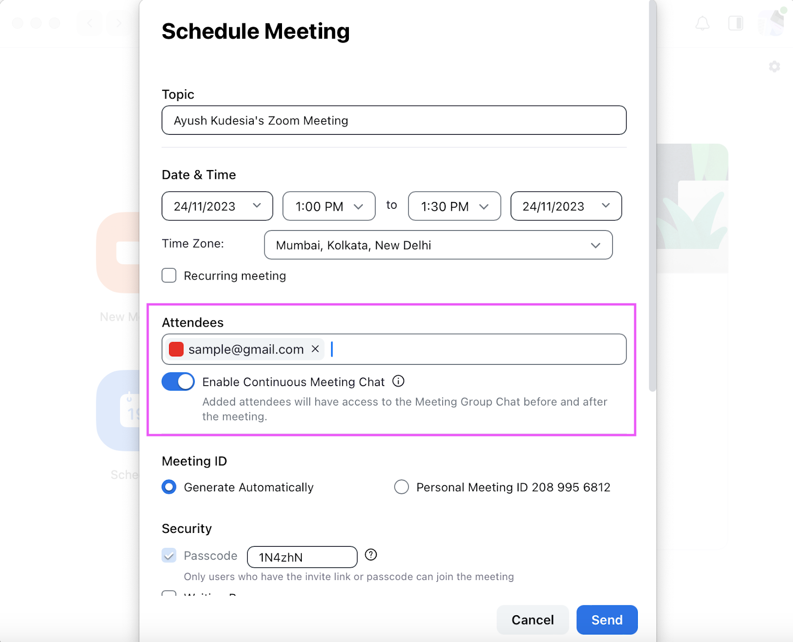Create a Zoom meeting on desktop app - Schedule a meeting
