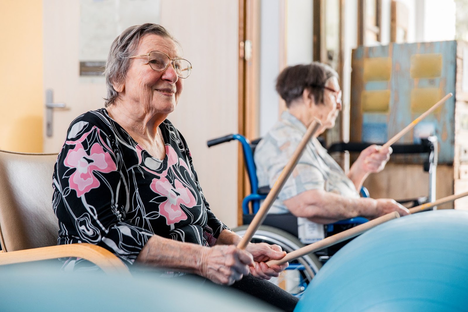 senior ladies in exercise class