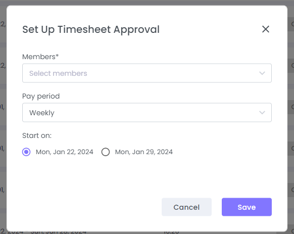 Timesheet Approval Settings on WebWork