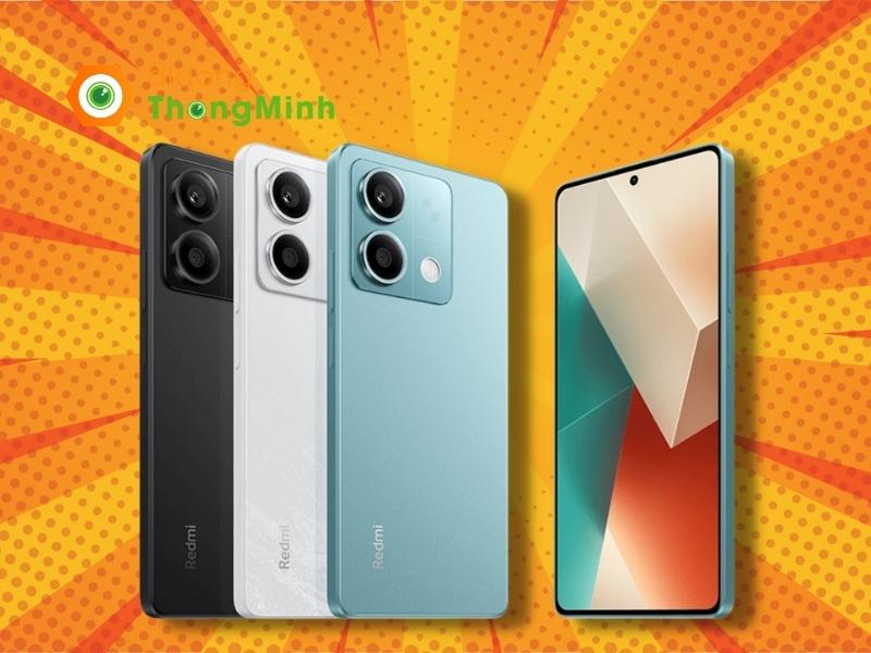 Xiaomi Redmi Note 13 6GB/128GB sở hữu thiết kế vuông vức, hiện đại