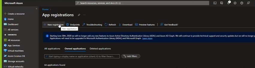 Setup of Discovery Connection Azure