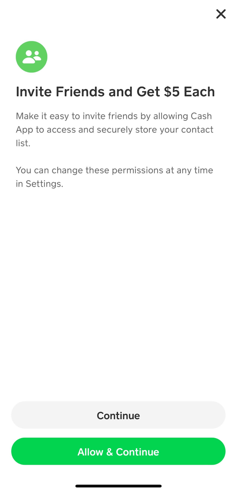 Screenshot of Cash App loyalty program