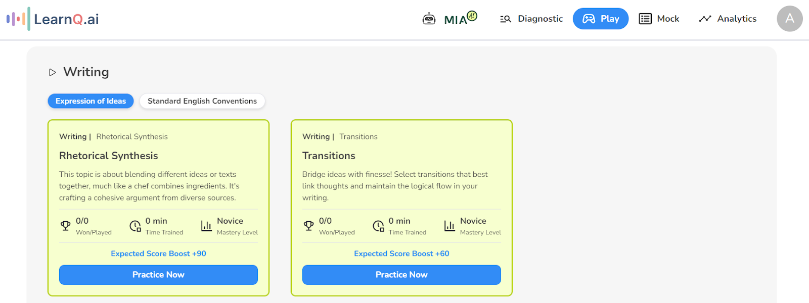 learnq ai writing test 