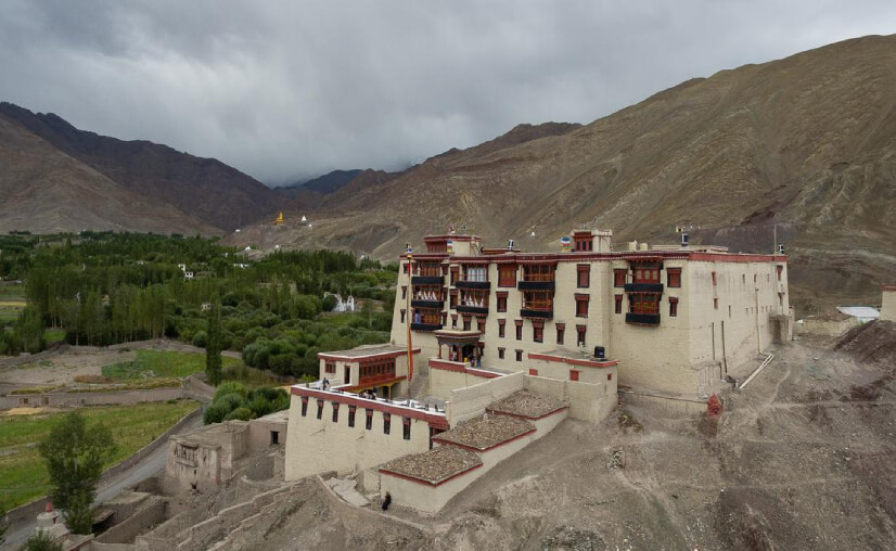Stok Palace view - an example of Ladakh architecture that showcases vernacular features - Building techniques used in Ladakh architecture are climate specific.
