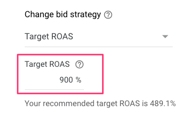 Target ROAS Bid Strategy