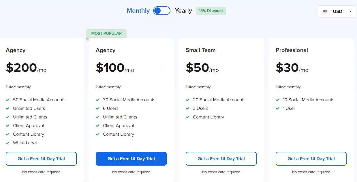 SocialPilot Pricing Plans