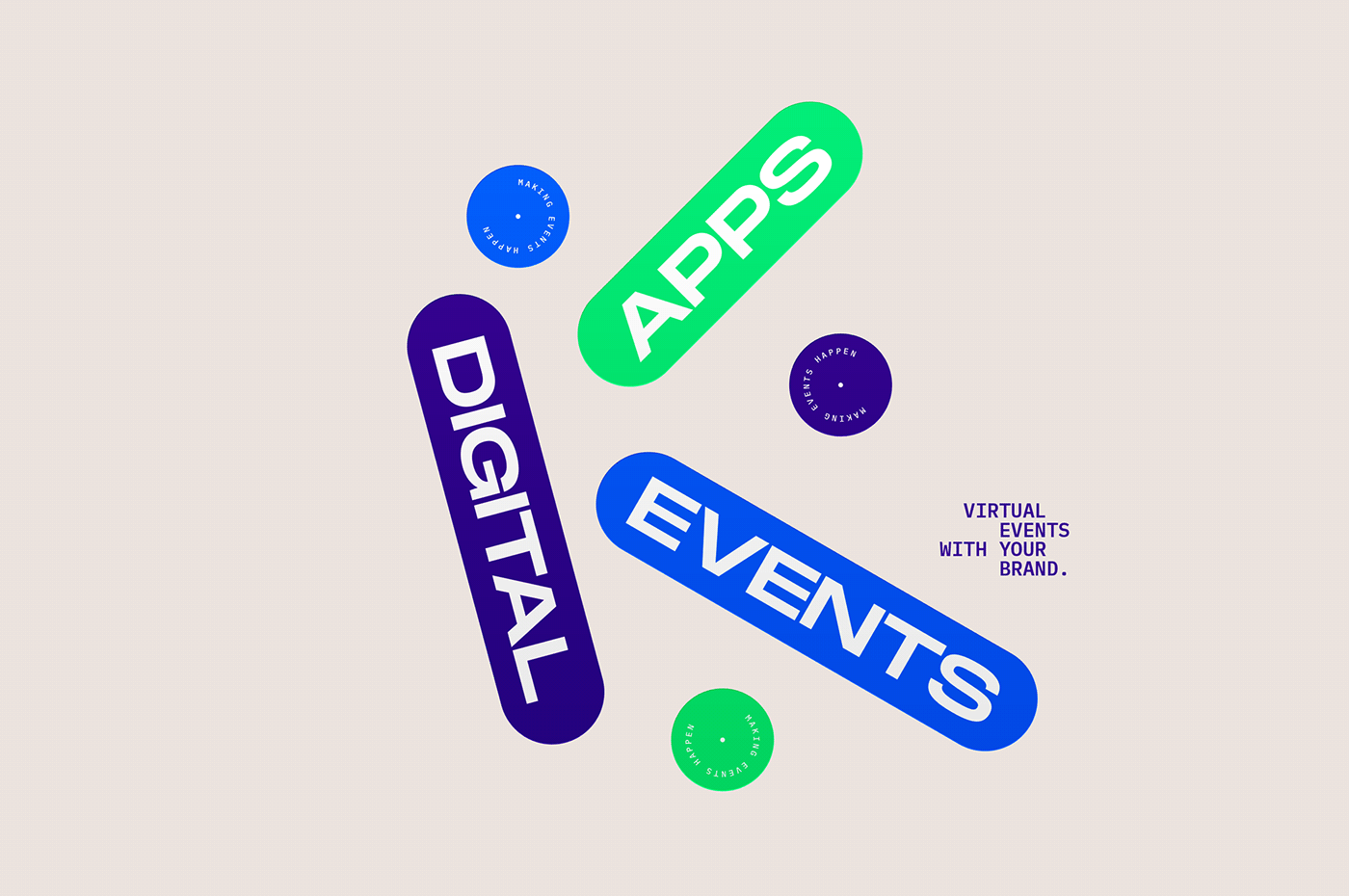 Branding visual identity app digital Event management porto virtual