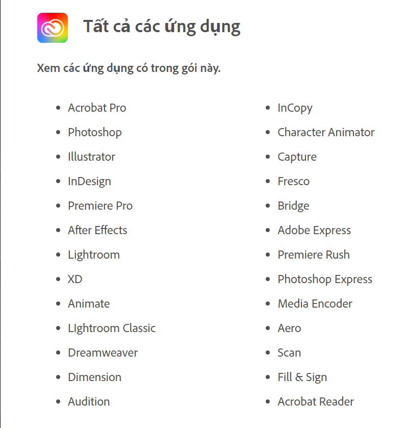 các phần mềm adobe