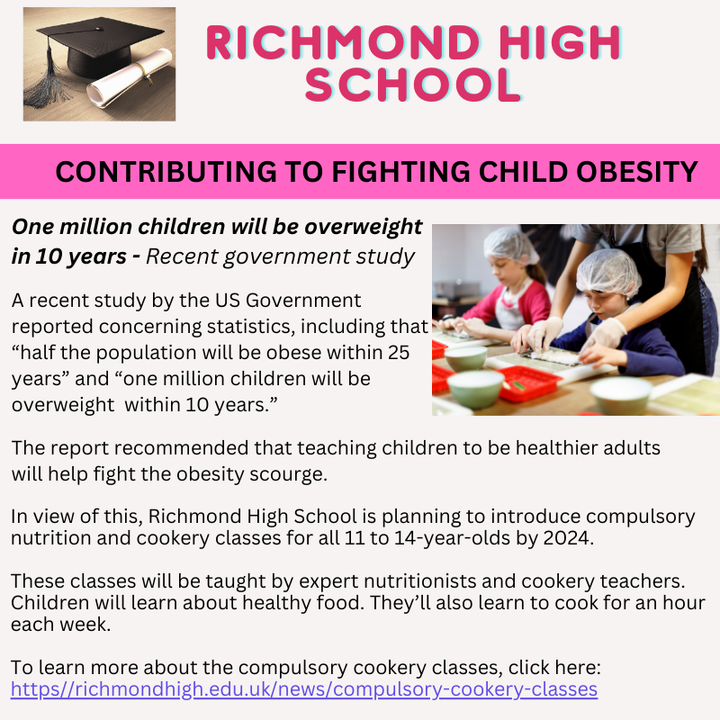 High school newsletter example about child obesity problem 