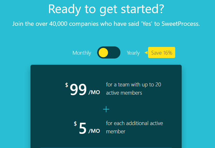 SweetProcess Pricing Plans