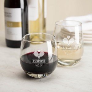 Pickleball Stemless Wine Glass - non breakable , recyclable Polymere, great  gift for any Pickleball player