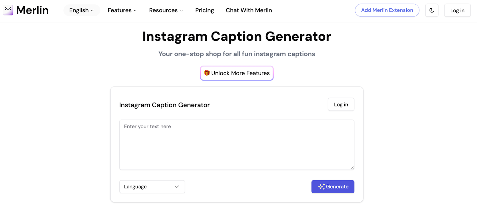 GetMerlin's AI Instagram Caption Generator