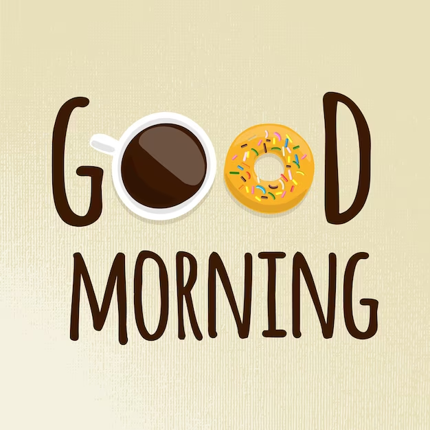 Goor Morning With Coffee Cup and Donut