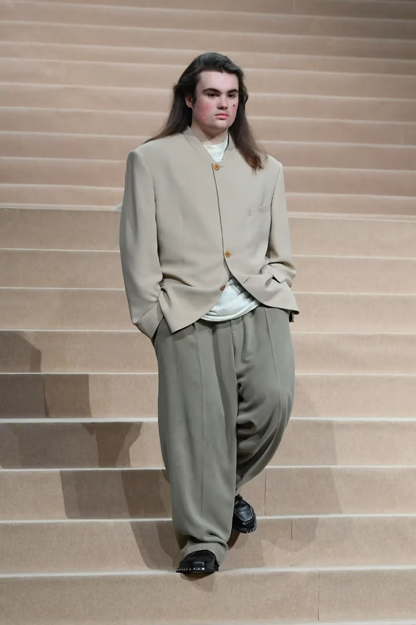 Picture showing a Magliano model at the Milan Fashion Week Men’s FW24 runway