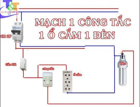 Hãy kể tên một số mạch điện sử dụng công tắc nổi, công tắc âm tường để bật, tắt tải bằng tay.