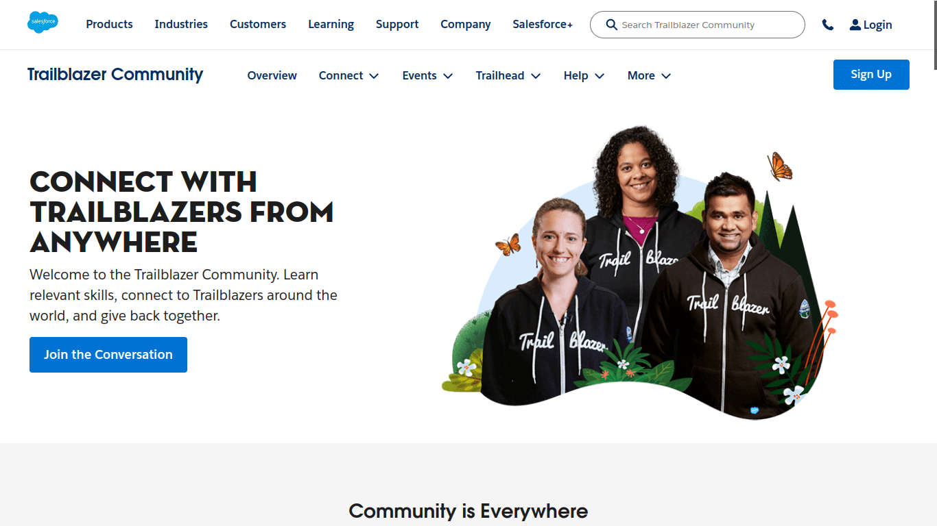 Screenshot of Salesforce Trailblazer SaaS community