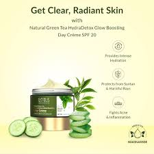 Lotus Botanicals Natural Green Tea HydraDetox Glow Boosting Day Cream SPF 20 with Niacinamide