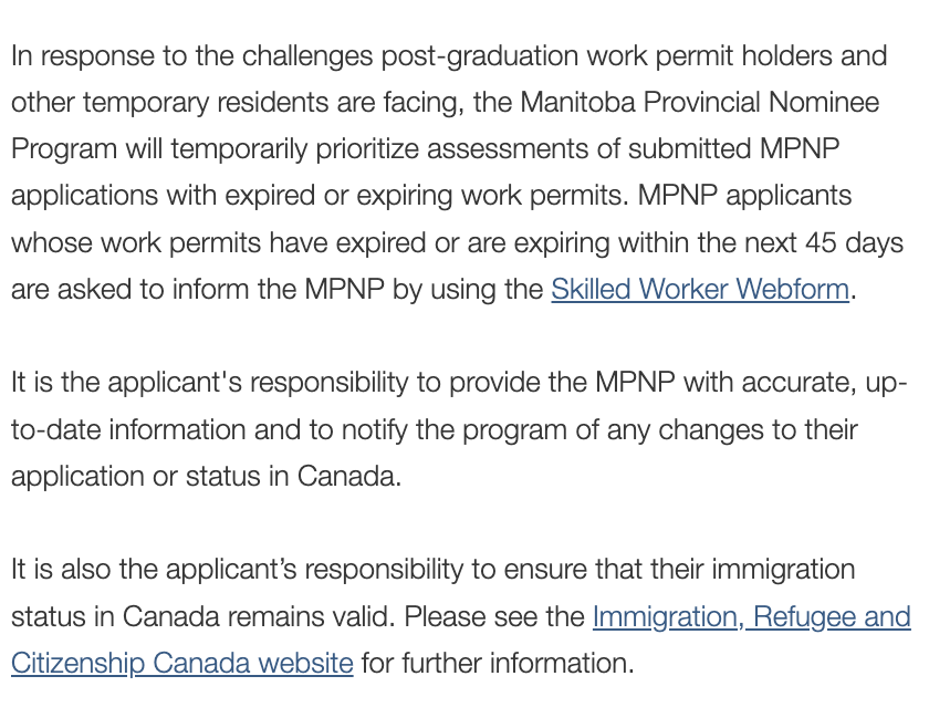 Canada pnp updates MPNP