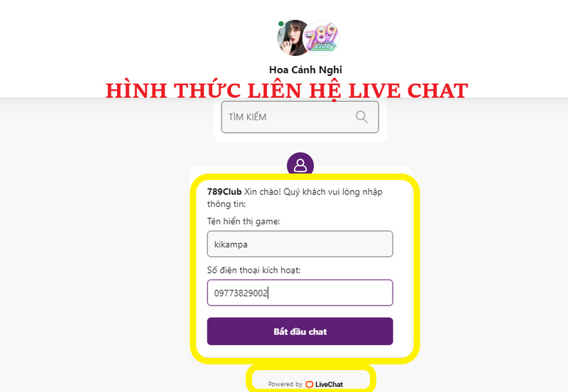 Hỗ trợ live chat 789 club