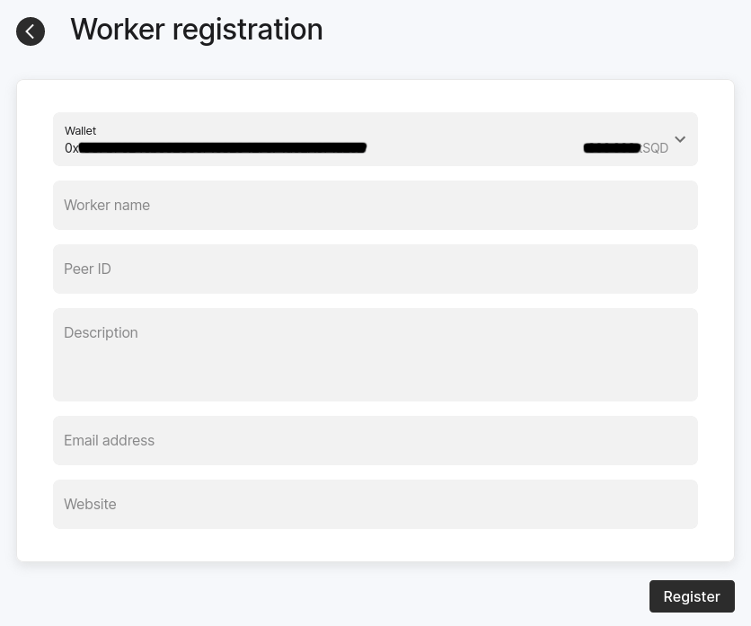 Worker registration form