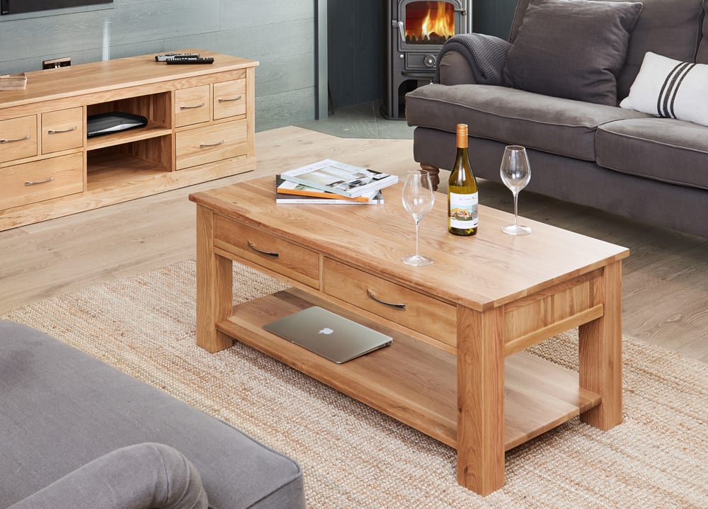 Oak Coffee Table with Storage