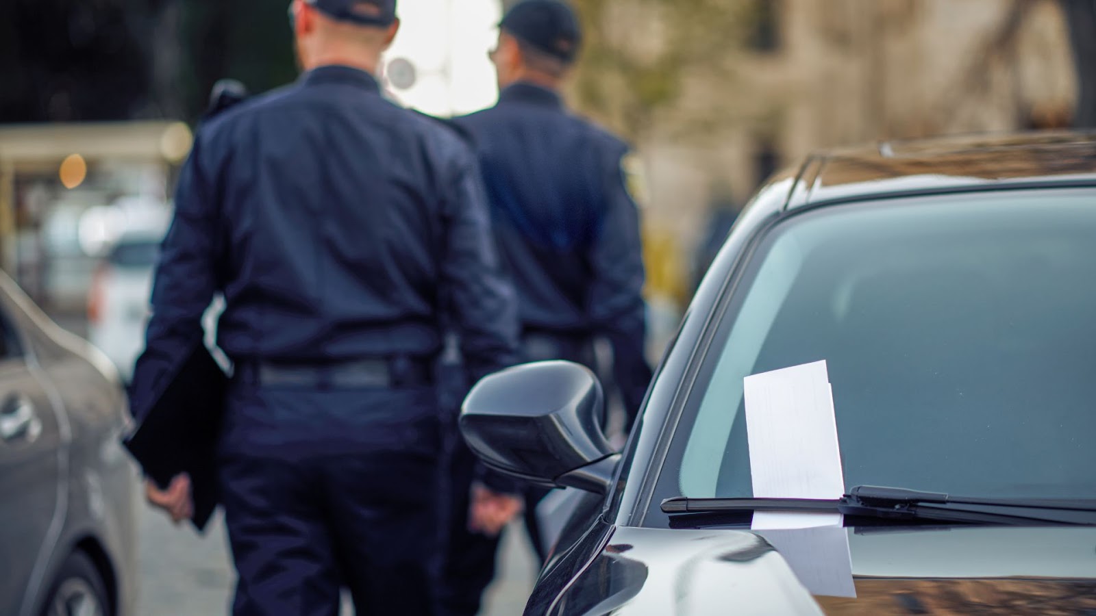 Police officers conducting a vehicle search