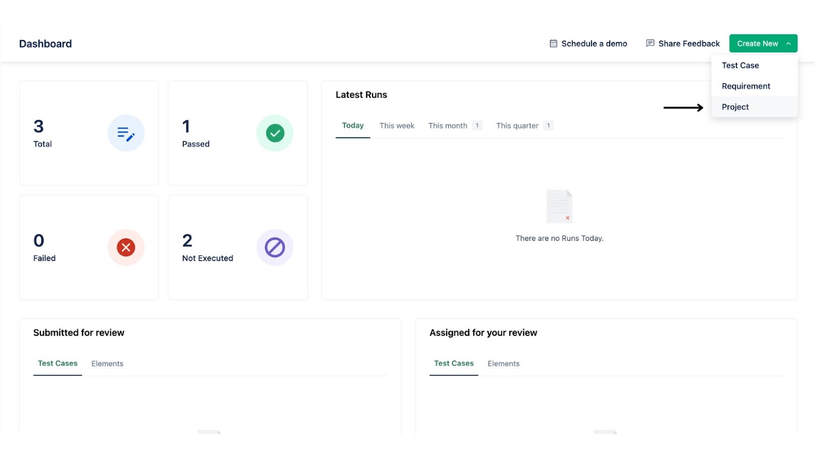 Testsigma Dashboard