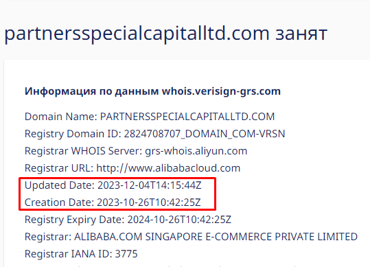 Partners Special Capital Limited - домен 