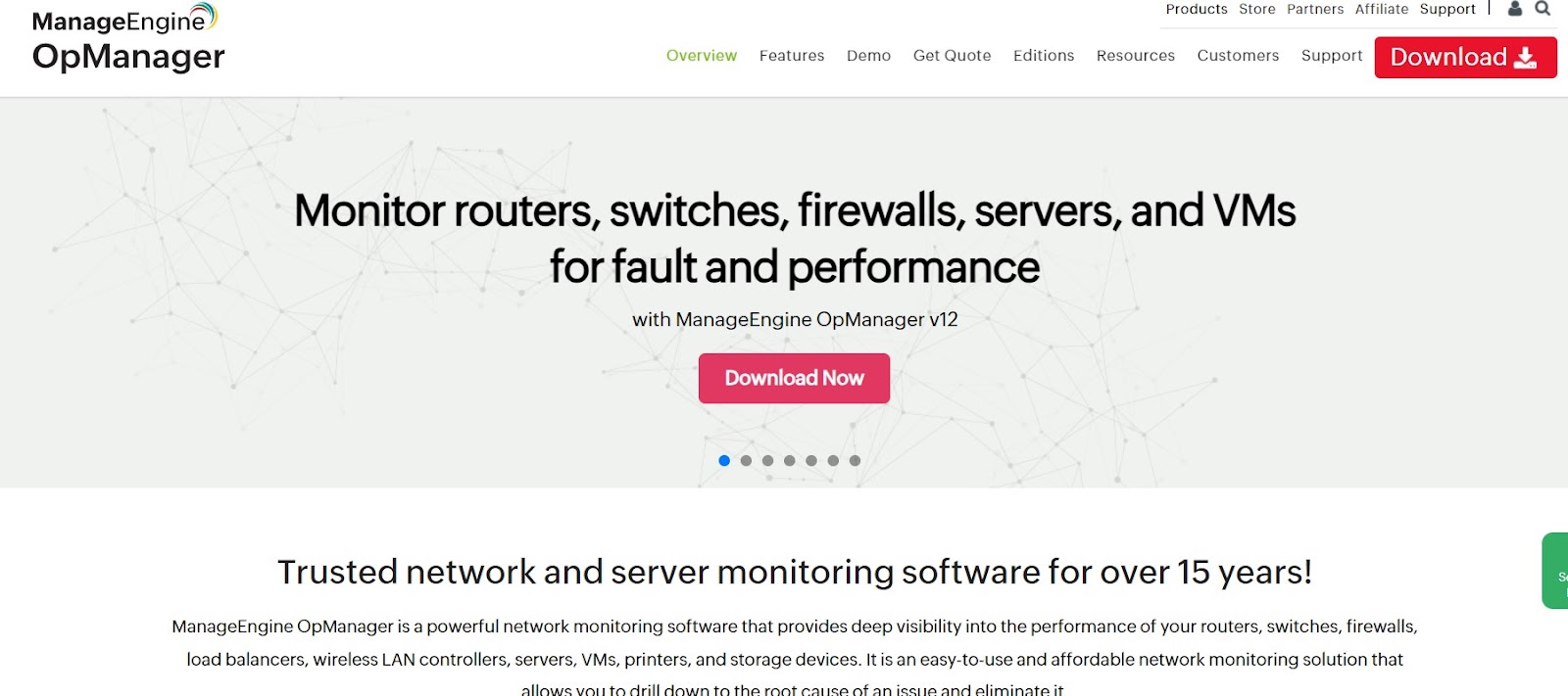 OpManager network monitoring software