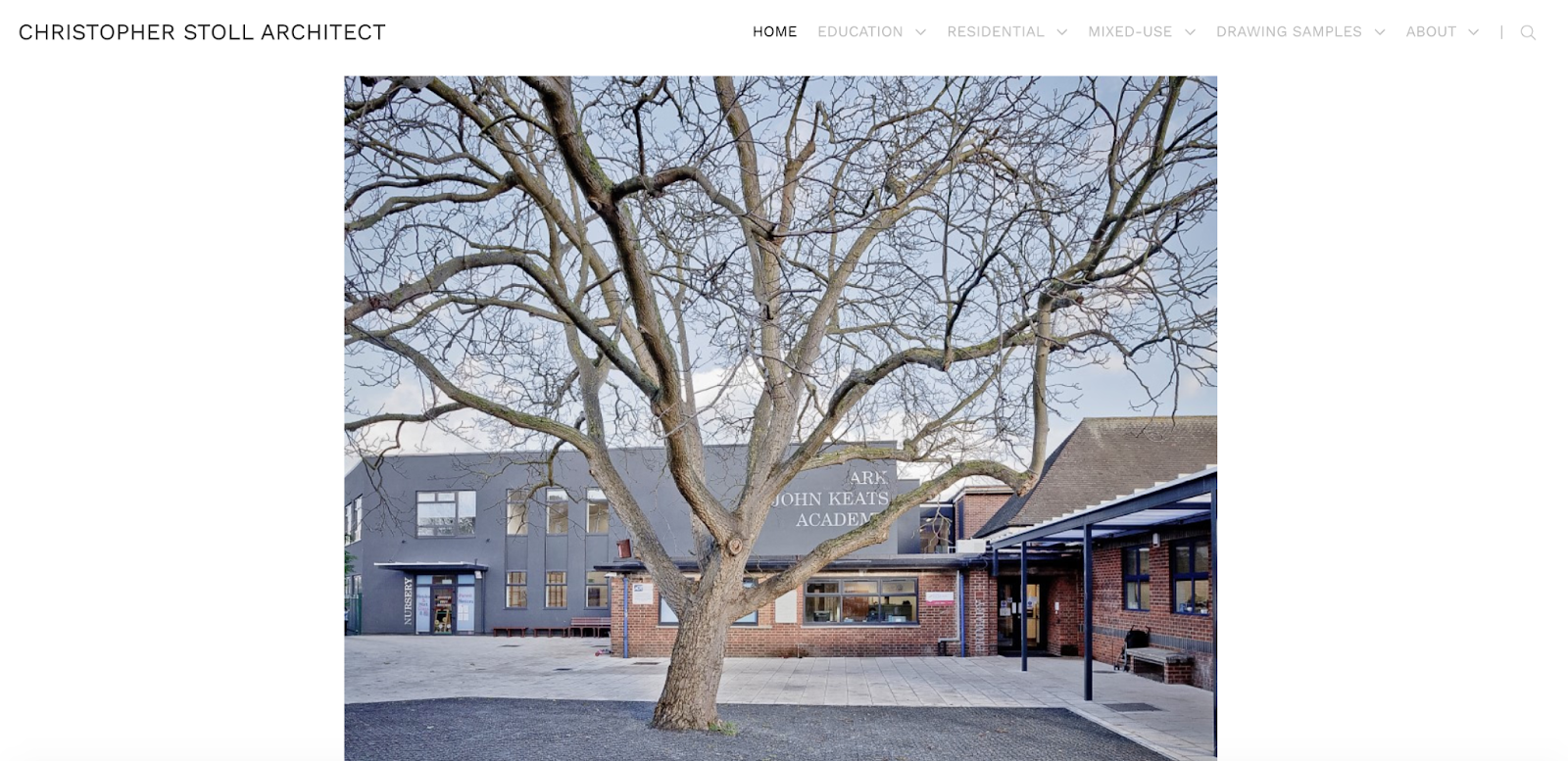 Architecture website example: Christopher Stoll