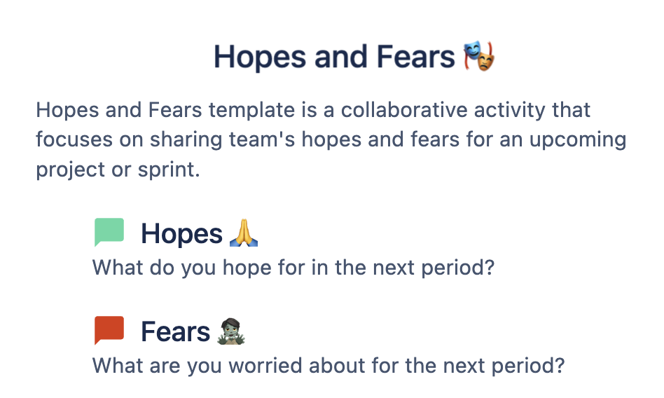 Hopes and Fears Retrospective Meeting Template