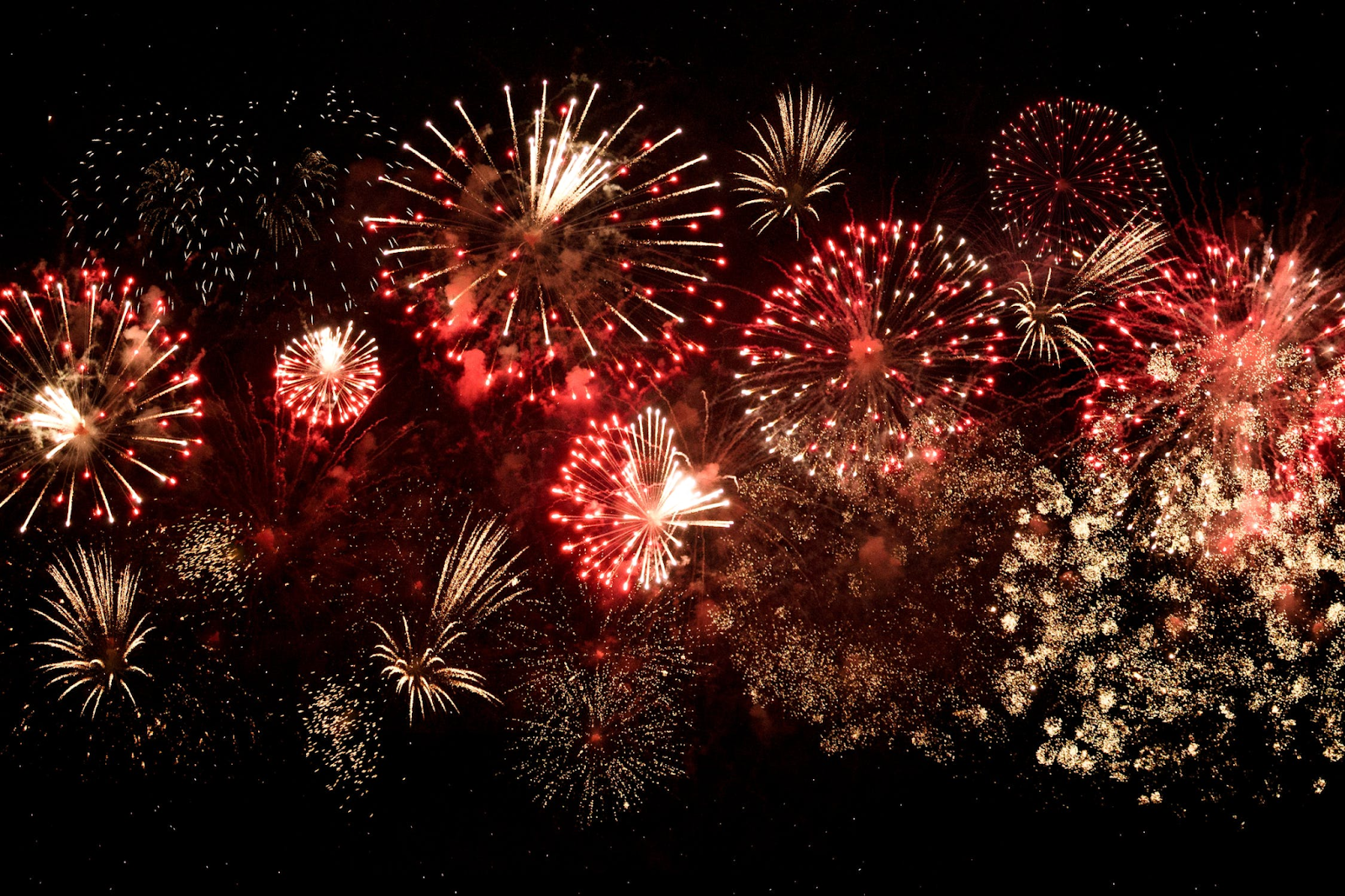 Celebrating new year with fireworks.