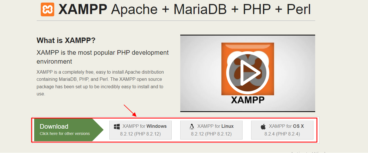 تنصيب برنامج xampp