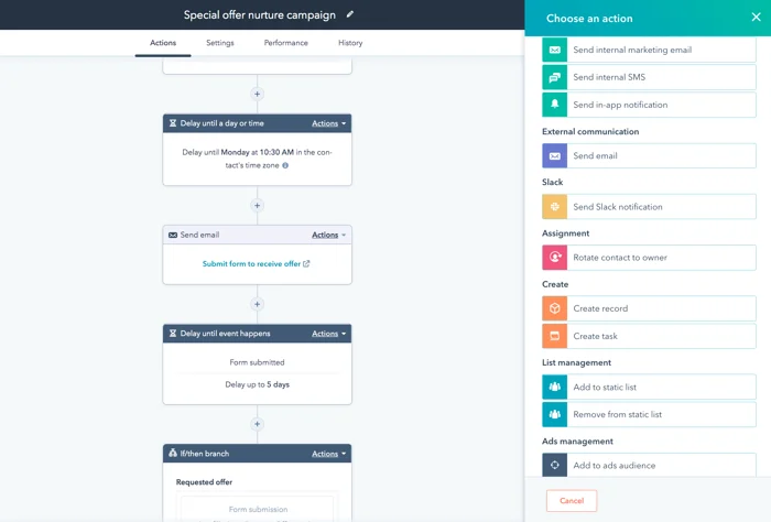 Hubspot prospect nurturing workflow example