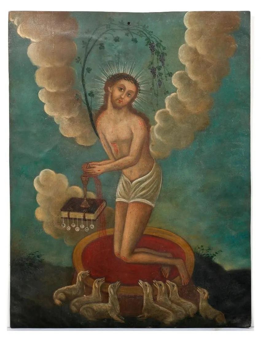 A painting of a person with wings and a book

Description automatically generated