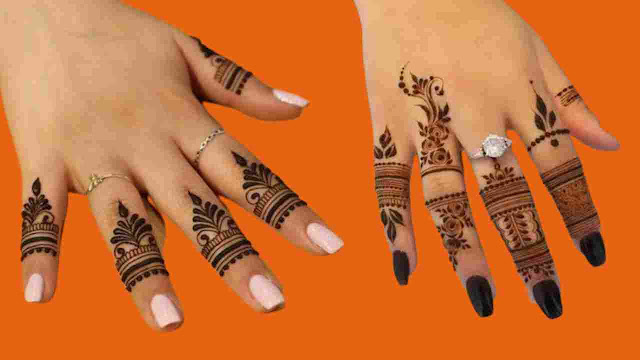 SIMPLE FINGER MEHNDI DESIGN