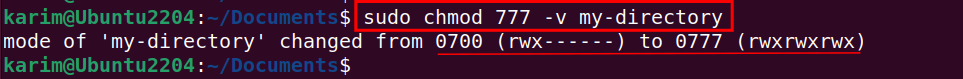 sudo chmod 777