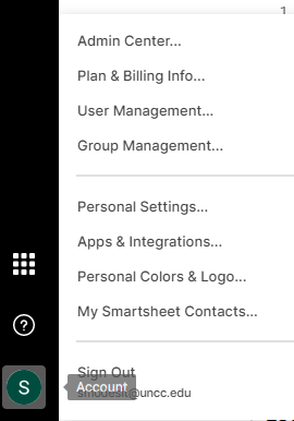 account personal settings