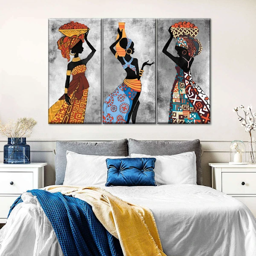 women painting in the bedroom